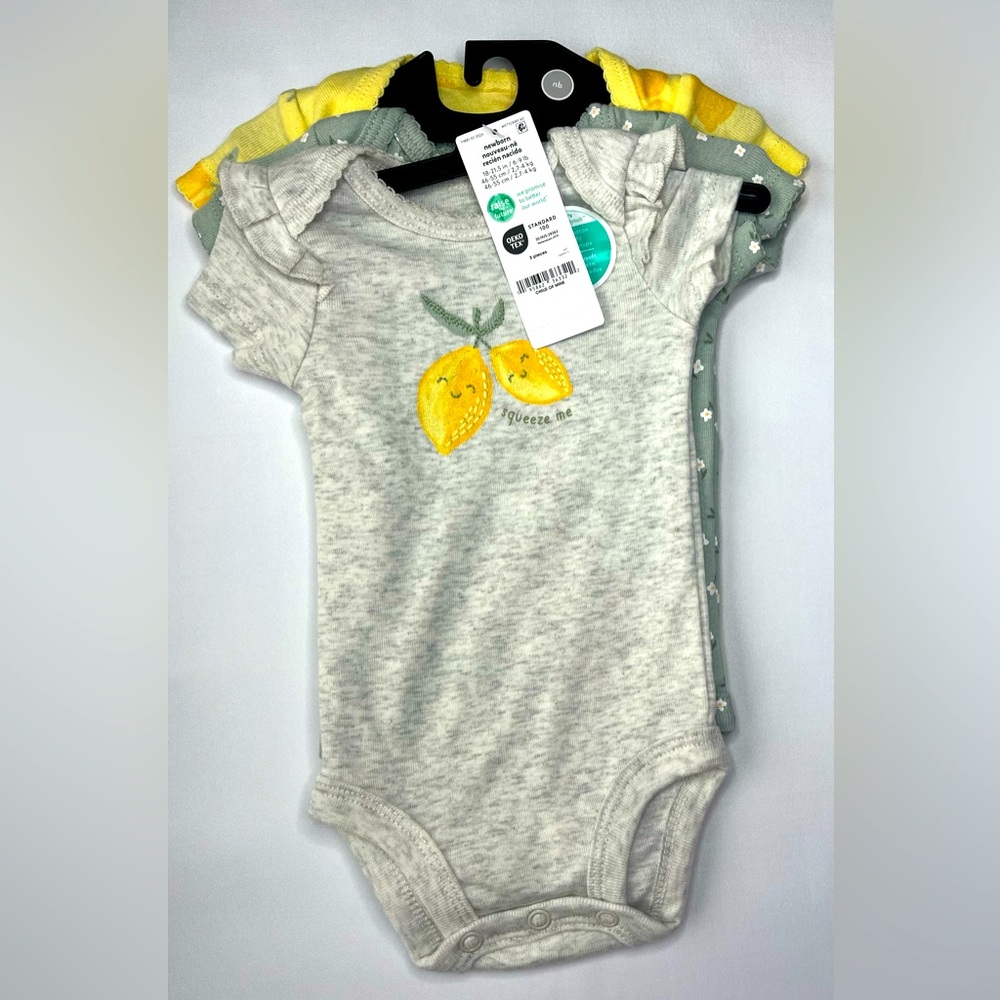 Carter's Child of Mine Baby Girl Bodysuits, 3-Pack, Size Newborn